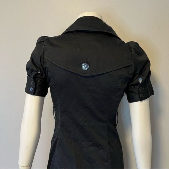 Club Monaco black double breasted Short sleeves  trench coat for spring size 4 - Picture 6 of 10